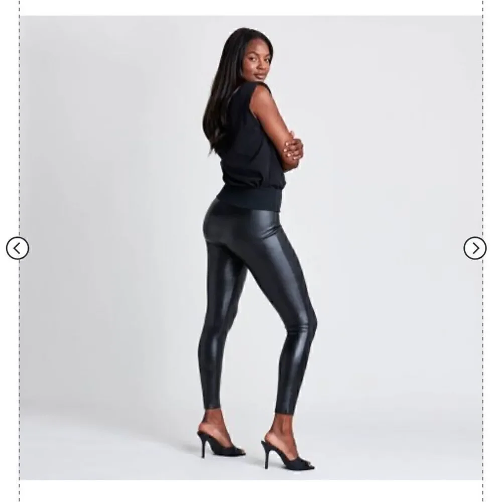 ASSETS by SPANX Women's All Over Faux Leather Leggings NWOT